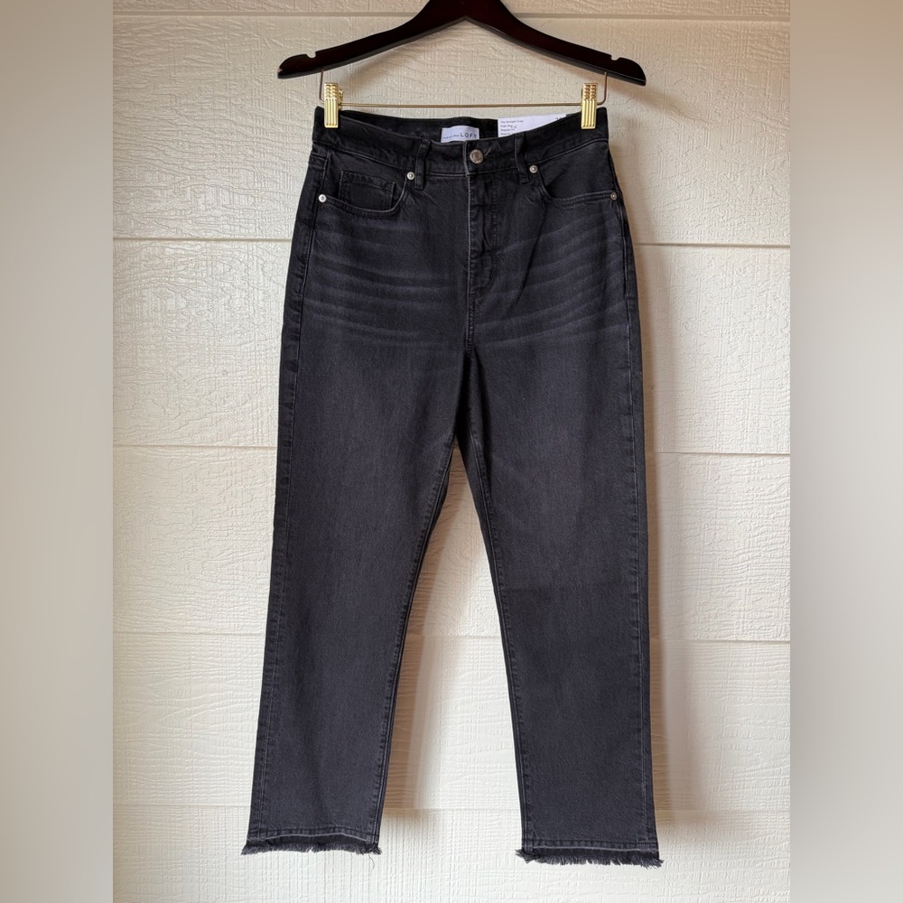 LOFT High Rise Straight Crop Jeans Size 26 NWT 27” Inseam